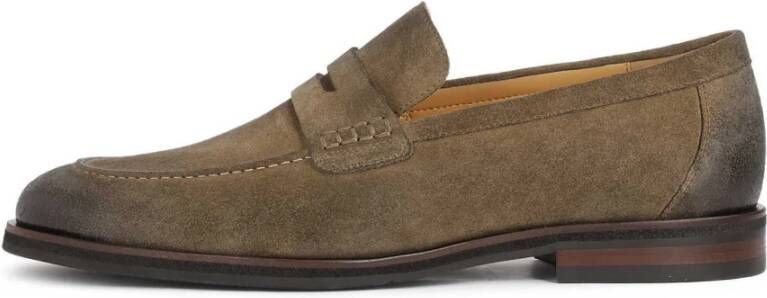 Kazar Suède loafers in khaki kleur