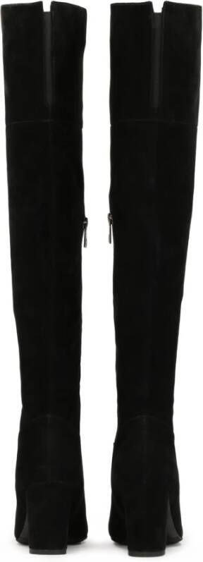 Kazar Suede musketiers met een brede hak Black Dames