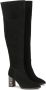 Kazar Suede musketiers met een versierde hak Black Dames - Thumbnail 3