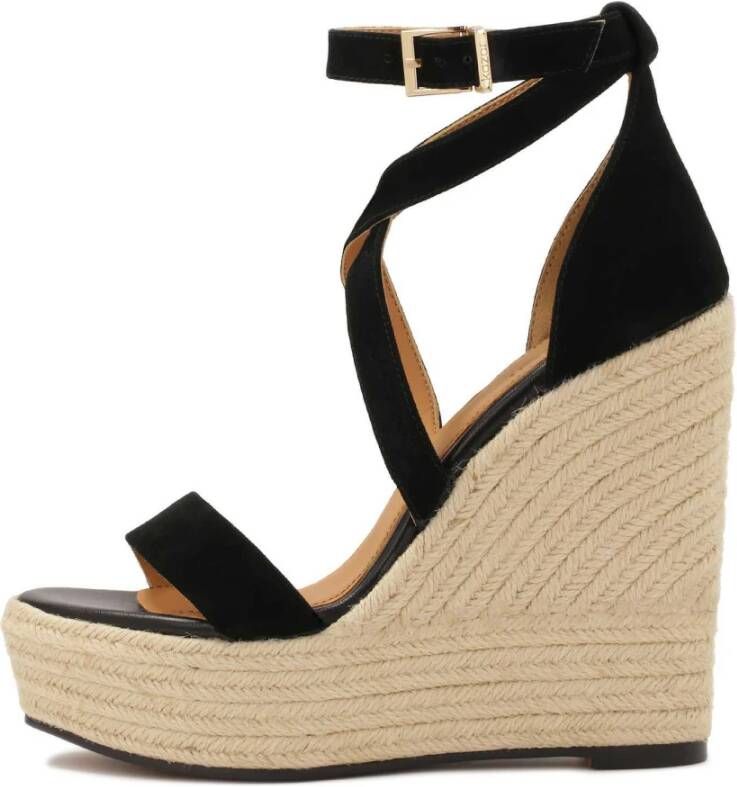 Kazar Suède sandalen op anker met jute koord