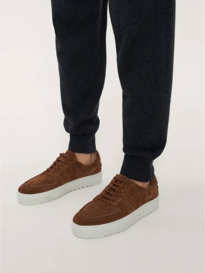 Kazar Suede Sneakers met Dikke Zool Brown Heren