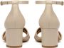 Kazar Tijdloze leren sandalen met bedekte hak Beige Dames - Thumbnail 7