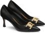 Kazar Tijdloze pumps met gouden decoratie op de neus Black Dames - Thumbnail 2