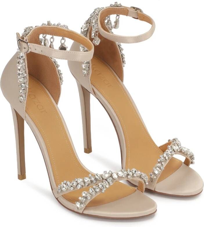 Kazar Versierde kanten stoffen sandalen Beige Dames