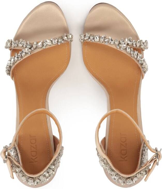 Kazar Versierde kanten stoffen sandalen Beige Dames