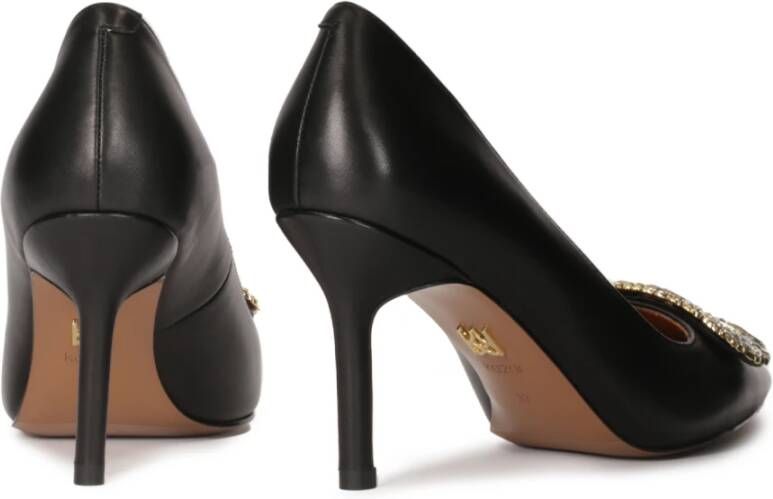 Kazar Versierde leren pumps met zirkonia