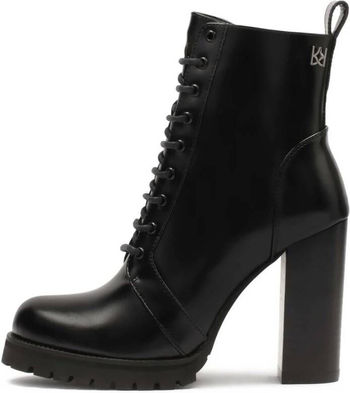 Kazar Veterschoenen van leer op een hoge hak Black Dames