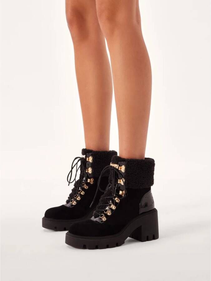 Kazar Veterschoenen van suède en lakleer Black Dames