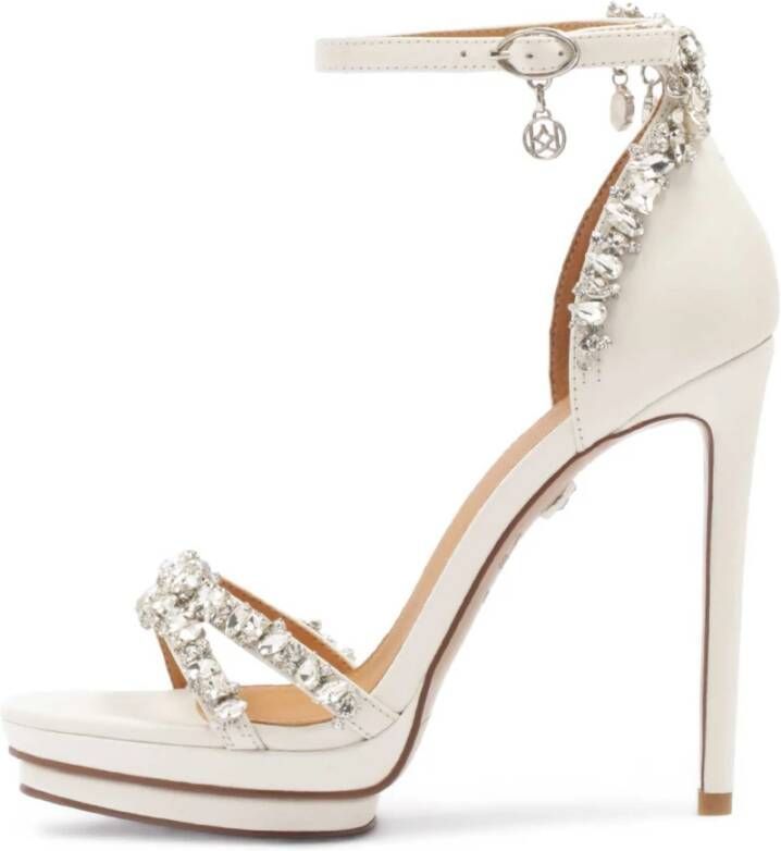 Kazar Witte sandalen uit de trouwcollectie versierd met kristallen