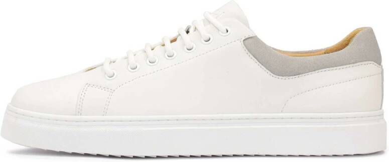 Kazar Witte sneakers met grijze hielkap White Heren