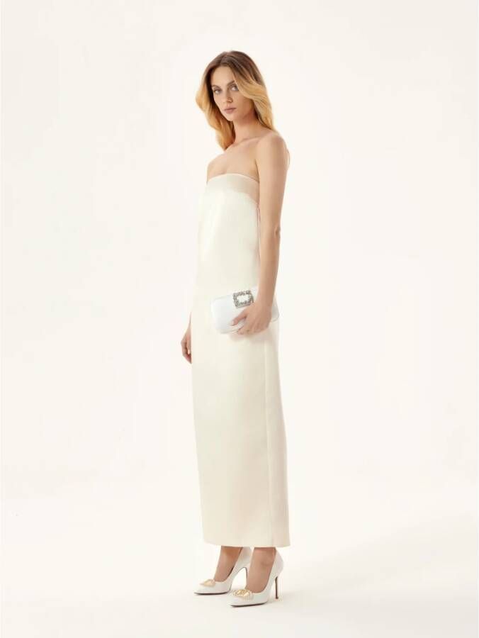 Kazar Witte trouwpumps met een sprankelende zirkonia decoratie White Dames