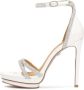Kazar Witte trouwsandalen met platform en kristallen White Dames - Thumbnail 5