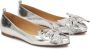 Kazar Zilveren ballerina's met gekreukelde leren strikken Gray Dames - Thumbnail 3