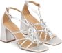 Kazar Zilveren leren sandalen met gevlochten bandjes Gray Dames - Thumbnail 3
