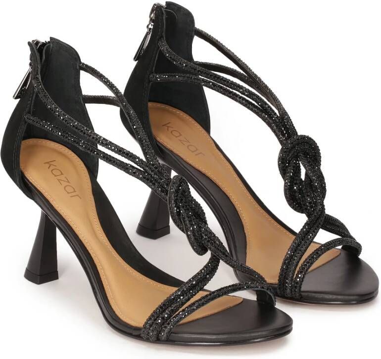 Kazar Zirconia-versierde sandalen met middelhoge hak Black Dames