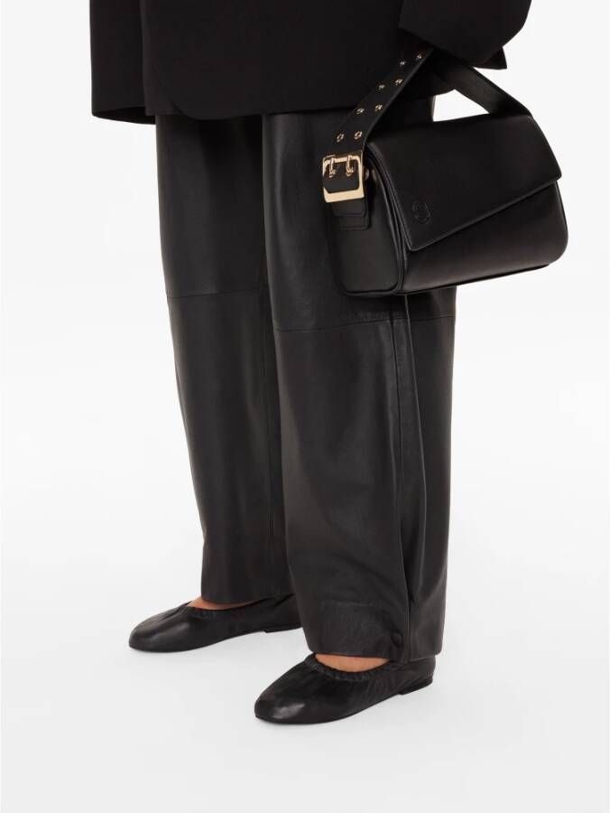 Kazar Zwarte ballerina's voor dames van Studio met een elastische band Black Dames