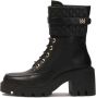 Kazar Zwarte blokteenlaarzen met monogramklep Black Dames - Thumbnail 6