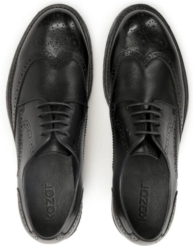 Kazar Zwarte casual halfschoenen met ingewikkelde versiering