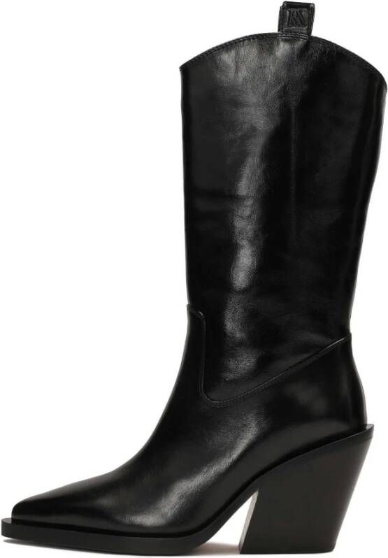Kazar Zwarte cowboylaarzen met afgeronde bovenkant Black Dames