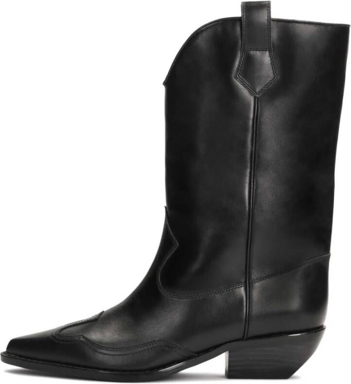 Kazar Zwarte cowboylaarzen met lage hakken