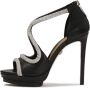 Kazar Zwarte formele sandalen met zilveren kristallen Black Dames - Thumbnail 6