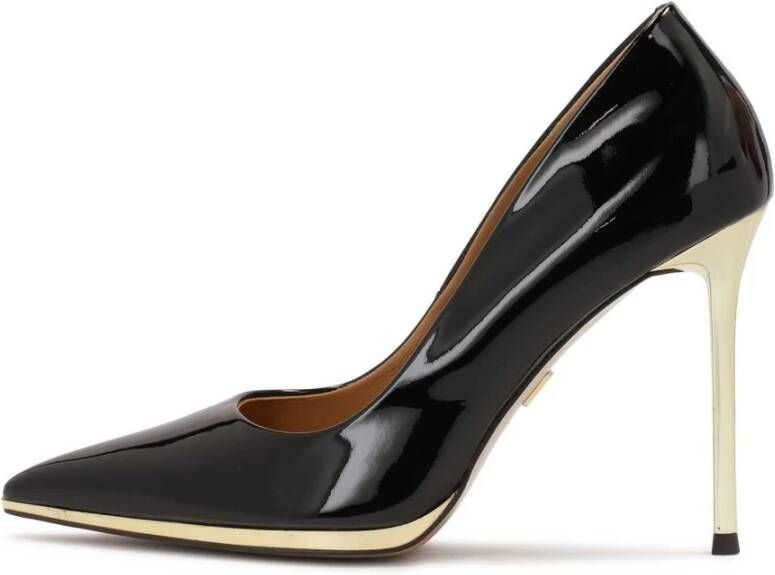 Kazar Zwarte gelakte pumps met gouden hak