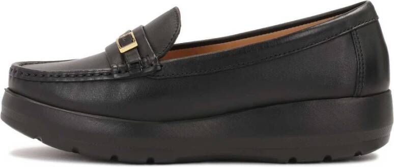 Kazar Zwarte halfhoge schoenen op een verhoogde zool Black Dames