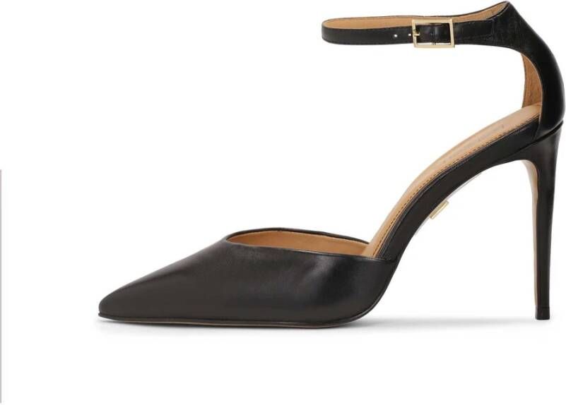 Kazar Zwarte halfopen leren pumps