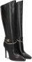 Kazar Zwarte hoge stiletto laarzen met decoratieve ketting Black Dames - Thumbnail 4
