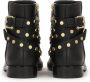 Kazar Zwarte laarzen met strass op een platte zool Black Dames - Thumbnail 3
