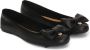 Kazar Zwarte leren ballerina's met een grote strik Black Dames - Thumbnail 3