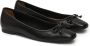 Kazar Zwarte leren ballerina's met strik Black Dames - Thumbnail 3