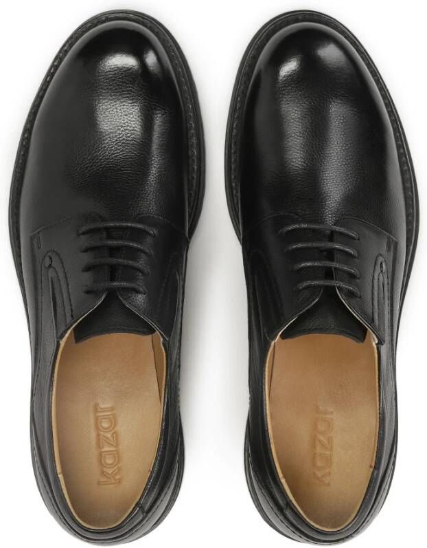 Kazar Zwarte leren casual halfschoenen
