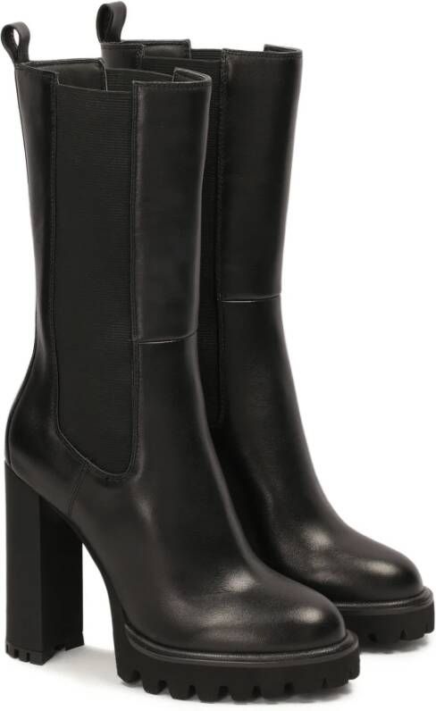 Kazar Zwarte leren laarzen met hoge schacht Black Dames