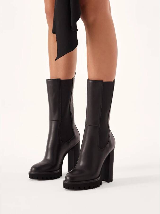 Kazar Zwarte leren laarzen met hoge schacht Black Dames