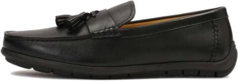 Kazar Zwarte leren mocassins met klompen