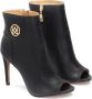 Kazar Zwarte leren peep toe laarzen Black Dames - Thumbnail 2