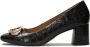 Kazar Black leather pumps embossed with animal print - Thumbnail 6