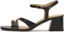 Kazar Zwarte leren sandalen met brede hak - Thumbnail 2