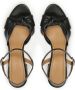 Kazar Zwarte leren sandalen met een decoratieve knoop - Thumbnail 2