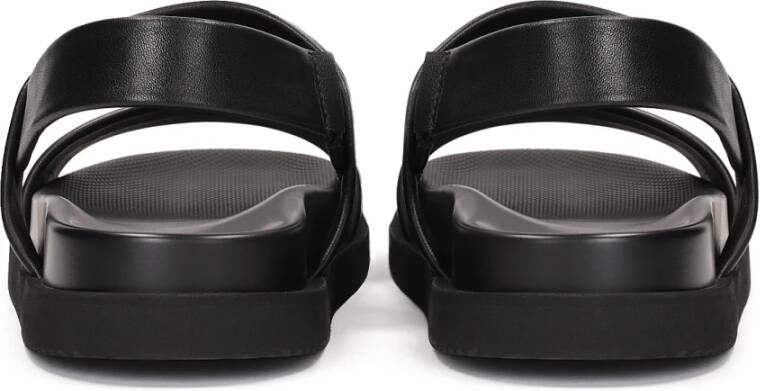 Kazar Zwarte Leren Sandalen met Elastische Band Black Heren