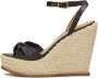 Kazar Zwarte leren sandalen op een platform - Thumbnail 2