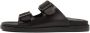 Kazar Zwarte leren slippers met gespen - Thumbnail 2