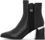 Kazar Zwarte leren stiletto laarzen met metallic details - Thumbnail 2