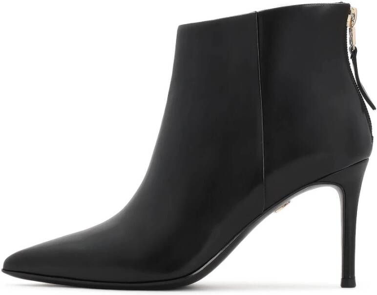 Kazar Zwarte leren stiletto laarzen met rits aan de achterkant