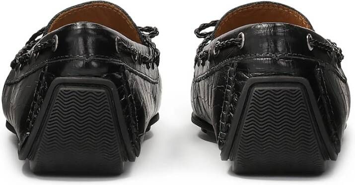 Kazar Zwarte mocassins met een band om de bovenkant Black Dames
