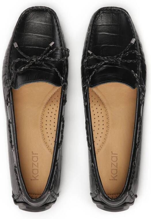 Kazar Zwarte mocassins met een band om de bovenkant Black Dames