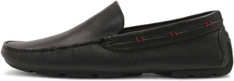 Kazar Zwarte mocassins met rode accenten