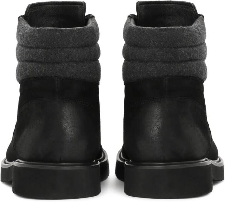 Kazar Zwarte Nubuck & Stoffen Winterlaarzen Black Heren