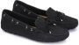 Kazar Zwarte nubuck mocassins voor dames versierd met een leren koord - Thumbnail 4